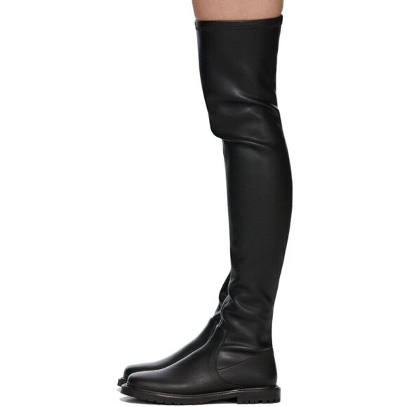 Staud Faux-Leather Belle Boots Size 37 US 7 Black $495 - Picture 14 of 15